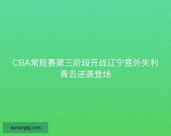 CBA常规赛第三阶段开战辽宁意外失利青岛逆袭登场 CBA常规赛第三阶段开战辽宁意外失利青岛逆袭登场